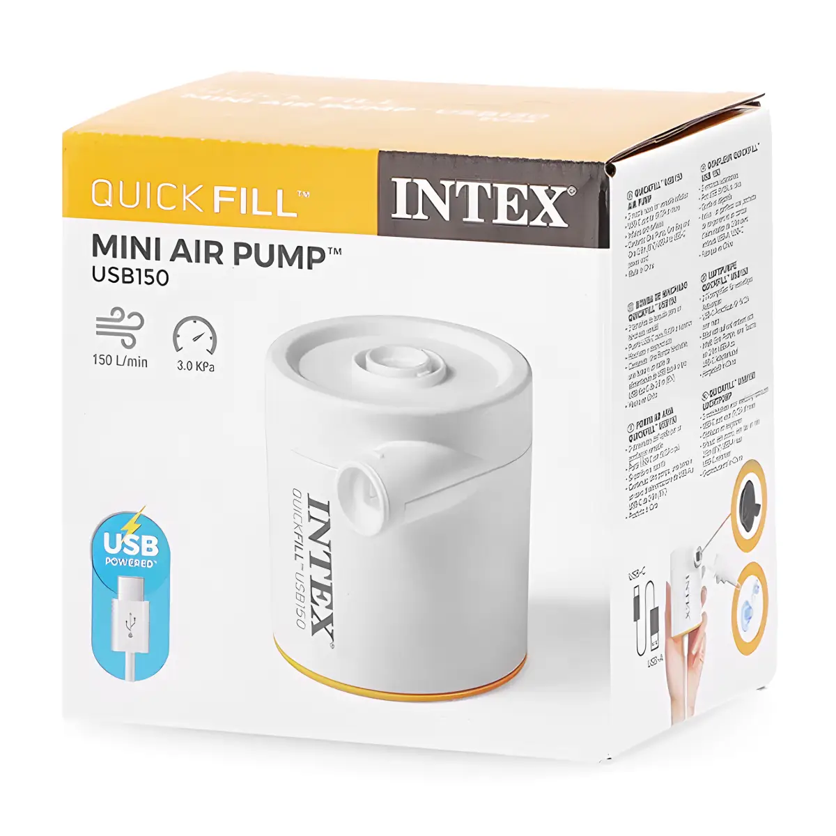 Pompka elektryczna Quick-Fill zasilana USB-A 5V/2A 2 końcówki INTEX 66616 - obrazek 6