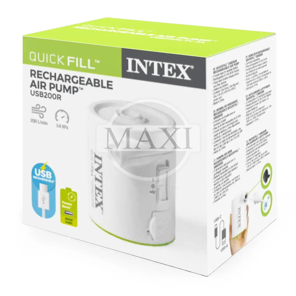 Pompka elektryczna Quick-Fill zasilana USB-A 5V/2A 2 końcówki INTEX 66637 - obrazek 7