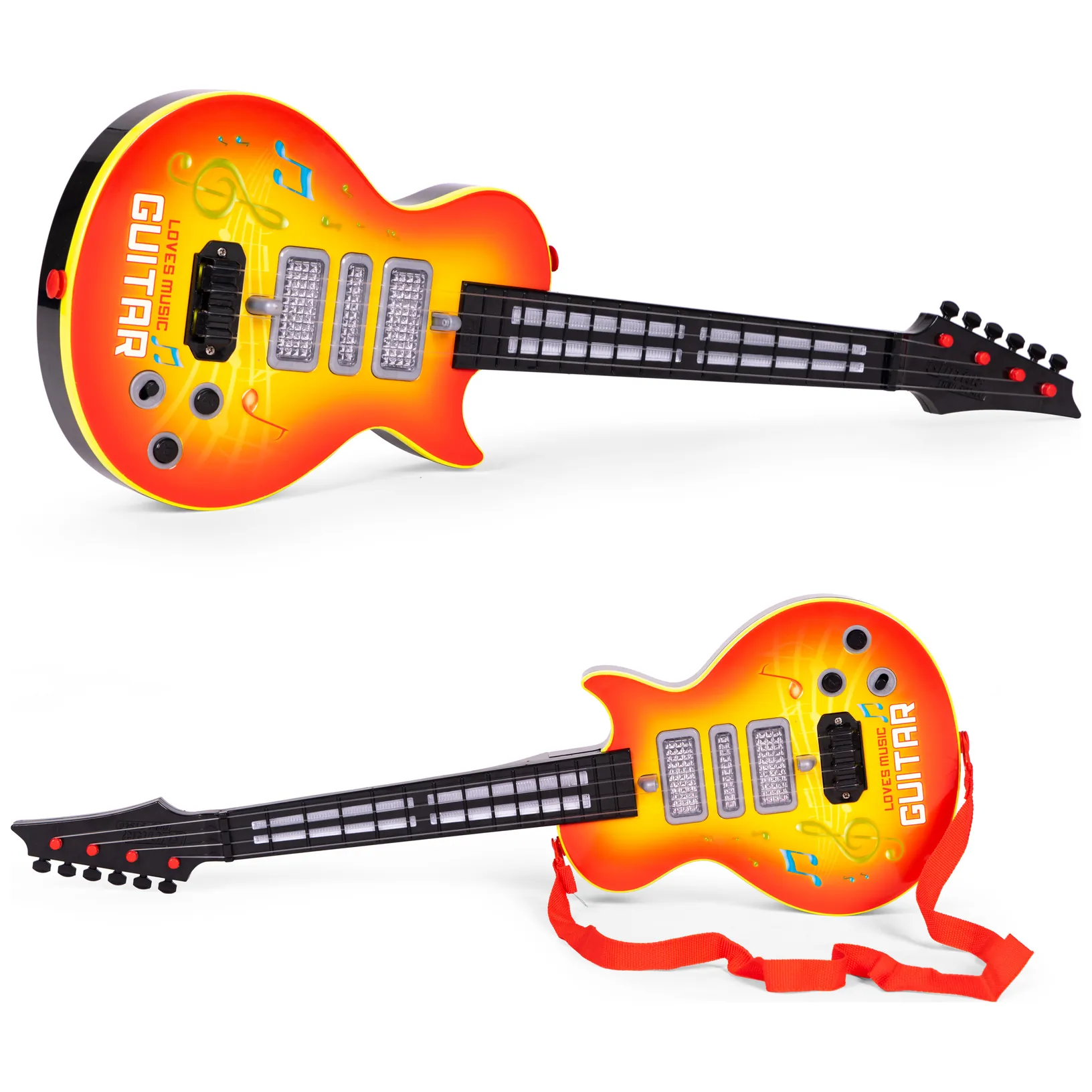 Rockowa gitara dla dzieci z nauką gry na gitarze podczerwień melodie