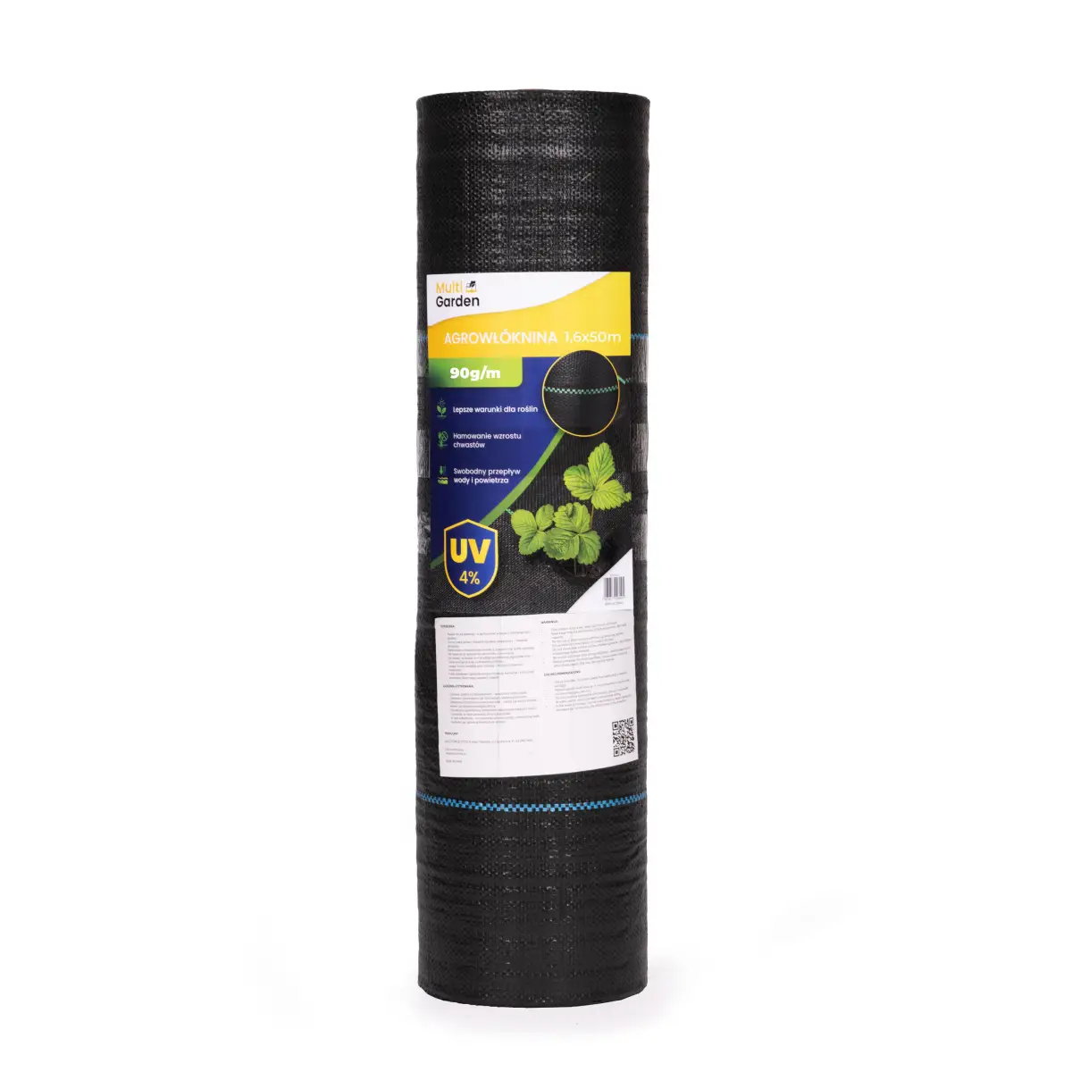 Agrowłóknina czarna agrotkanina UV 90g mata antychwastowa 1,6x50m kołki MulltiGarden - obrazek 4