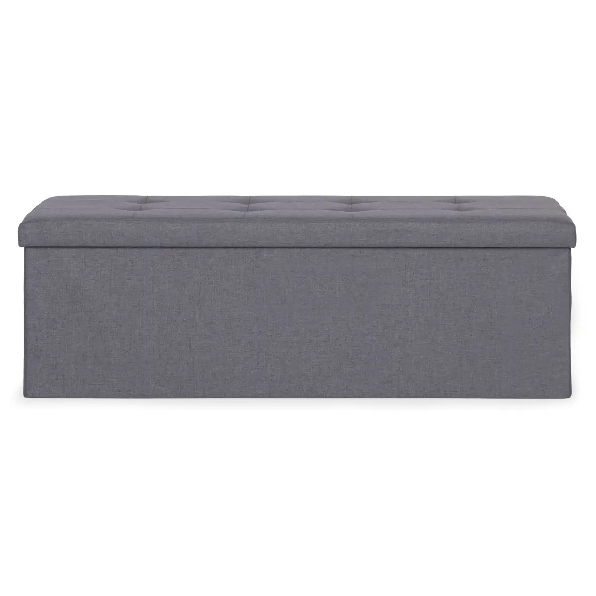 Pufa pikowana 111x38 cm ze schowkiem tapicerowana ława skrzynia ciemnoszara ModernHome - obrazek 4