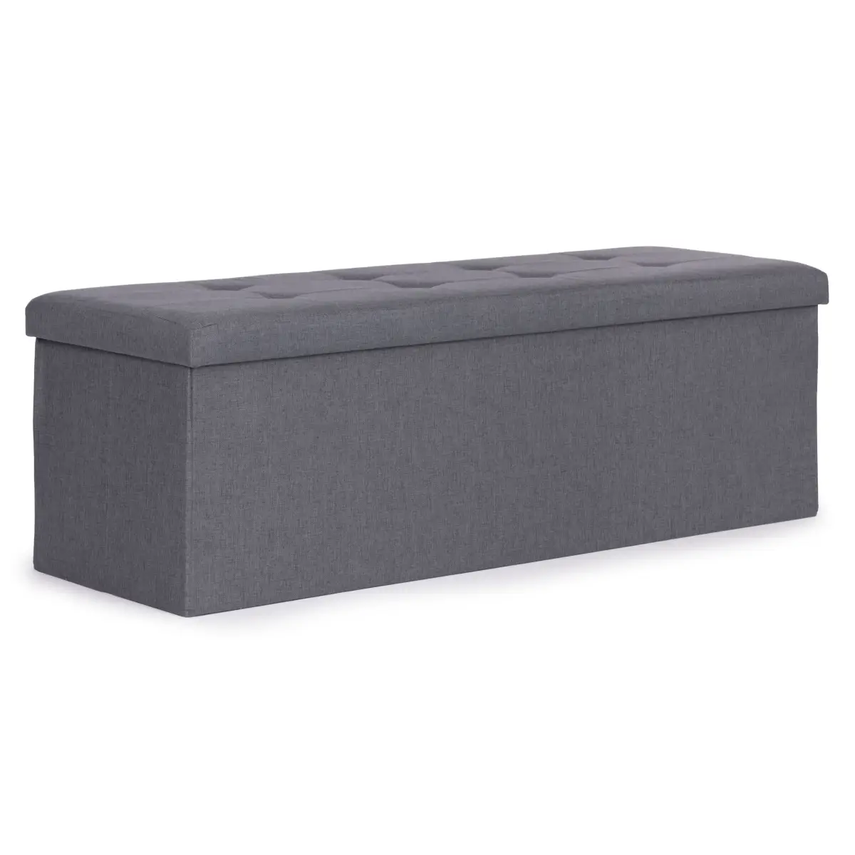 Pufa pikowana 111x38 cm ze schowkiem tapicerowana ława skrzynia ciemnoszara ModernHome - obrazek 5