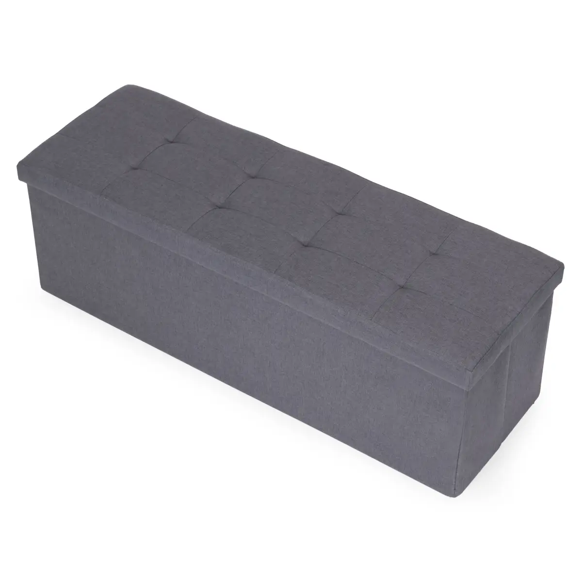 Pufa pikowana 111x38 cm ze schowkiem tapicerowana ława skrzynia ciemnoszara ModernHome - obrazek 7