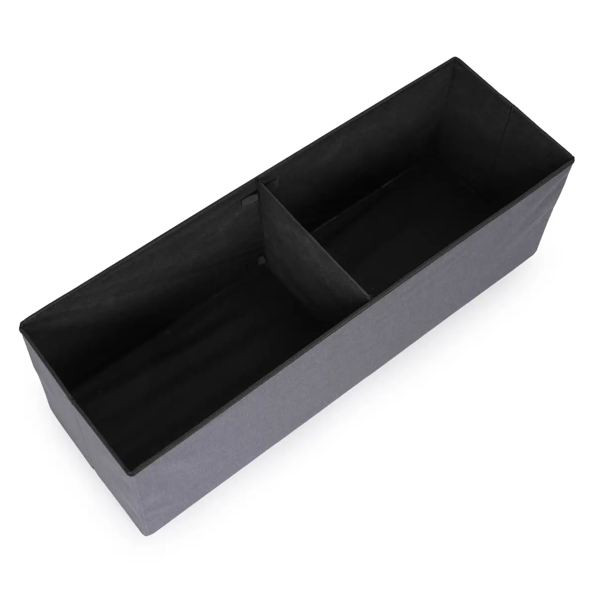 Pufa pikowana 111x38 cm ze schowkiem tapicerowana ława skrzynia ciemnoszara ModernHome - obrazek 8