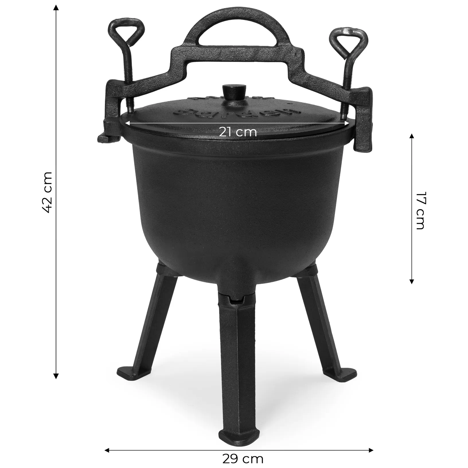 Kociołek żeliwny emaliowany 5L stojący garnek myśliwski ognisko grill MultiGarden - obrazek 10