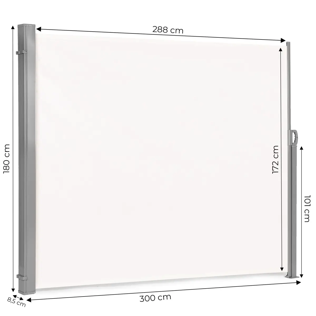 Składana markiza 300x180 cm boczna roleta parawan do ogrodu na taras beżowa MultiGarden - obrazek 10