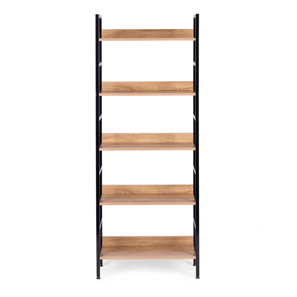 Regał loftowy wysoki 5 półek metal MDF ModernHome - obrazek 2