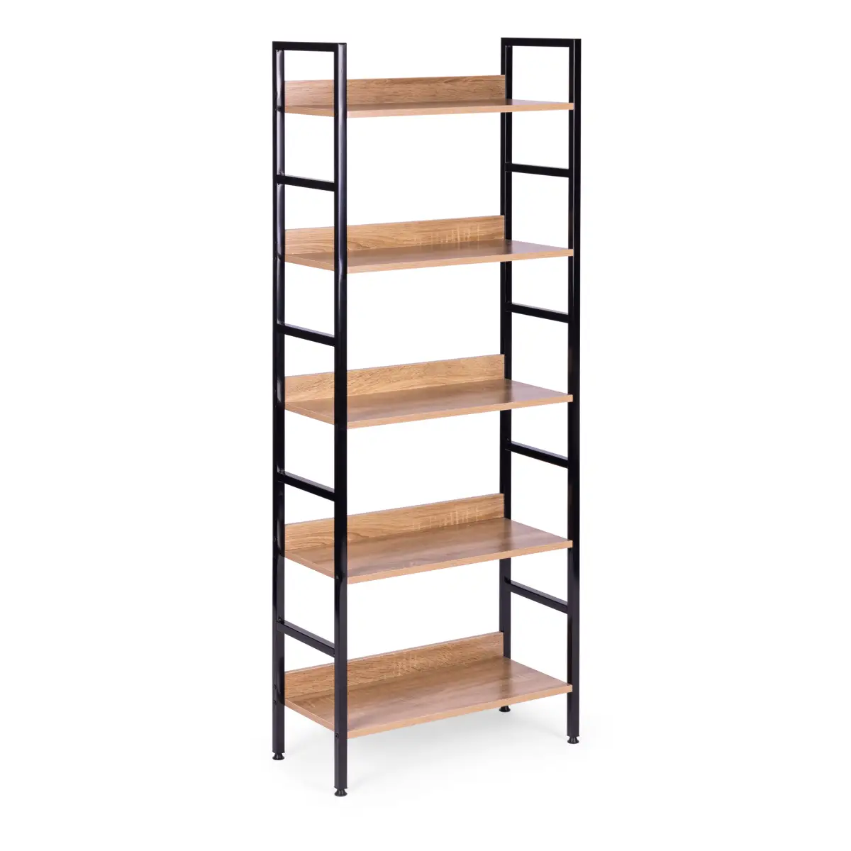 Regał loftowy wysoki 5 półek metal MDF ModernHome - obrazek 3
