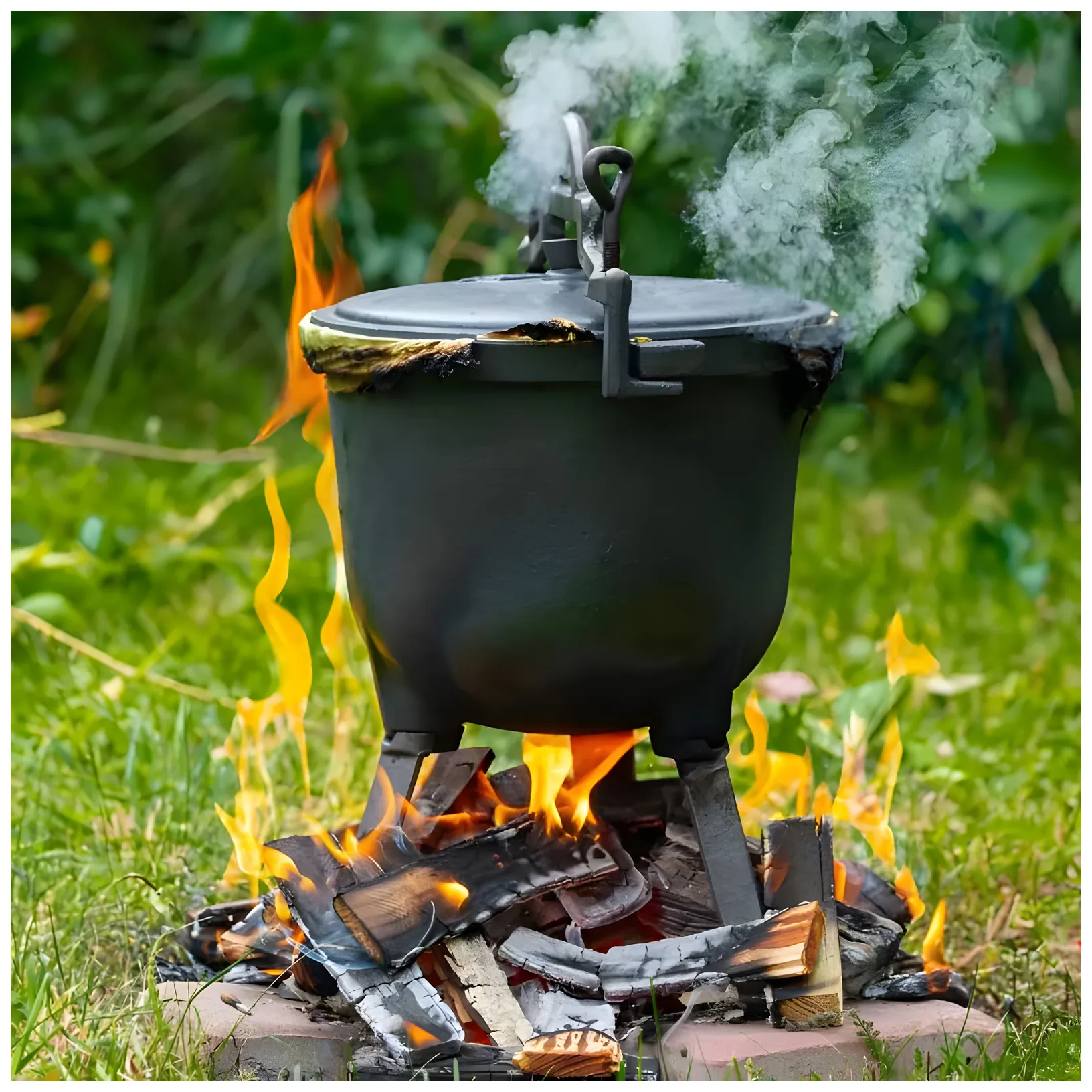 Kociołek żeliwny stojący 8L garnek myśliwski ognisko grill MultiGarden - obrazek 2