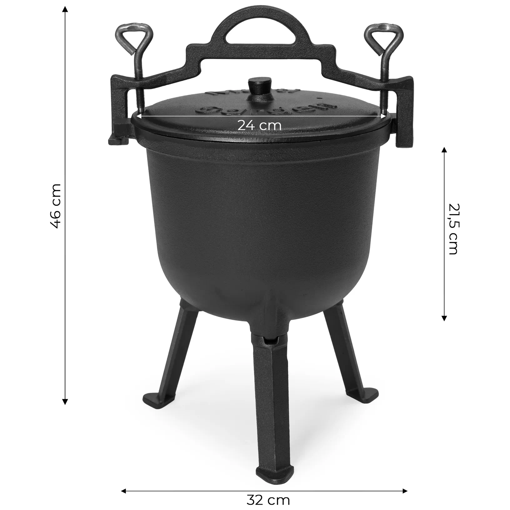Kociołek żeliwny stojący 8L garnek myśliwski ognisko grill MultiGarden - obrazek 6