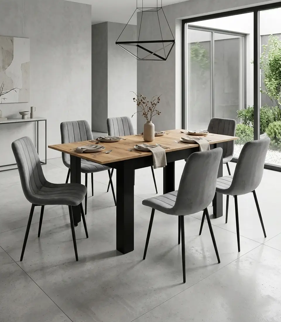Stół rozkładany prostokątny 120-160x80 cm do kuchni jadalni dla 4-6 osób dąb craft - obrazek 5