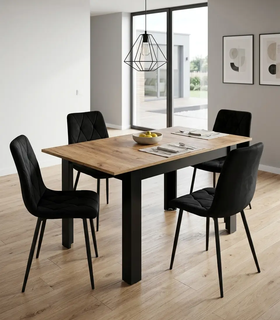Stół rozkładany prostokątny 120-160x80 cm do kuchni jadalni dla 4-6 osób dąb craft - obrazek 8