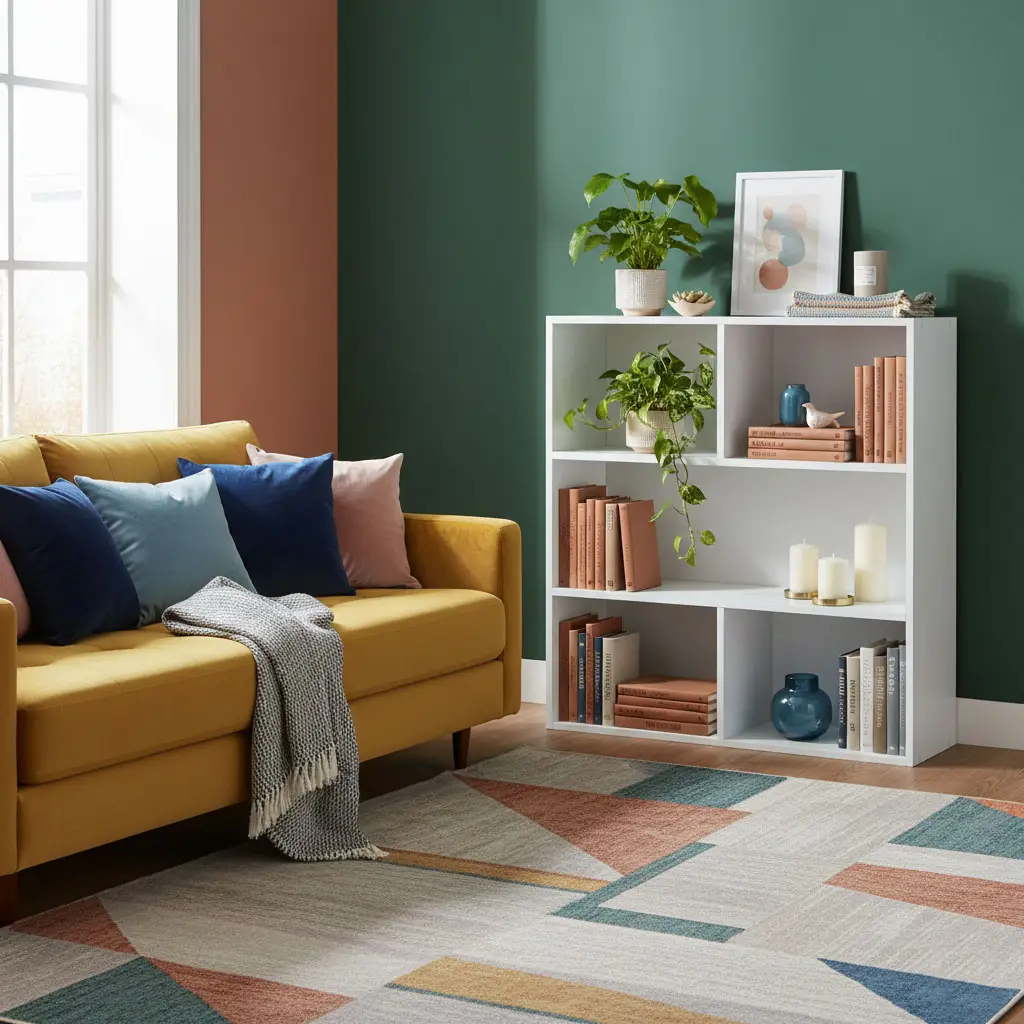Nowoczesny regał stojący do salonu i sypialni 3 poziomy biały ModernHome - obrazek 3