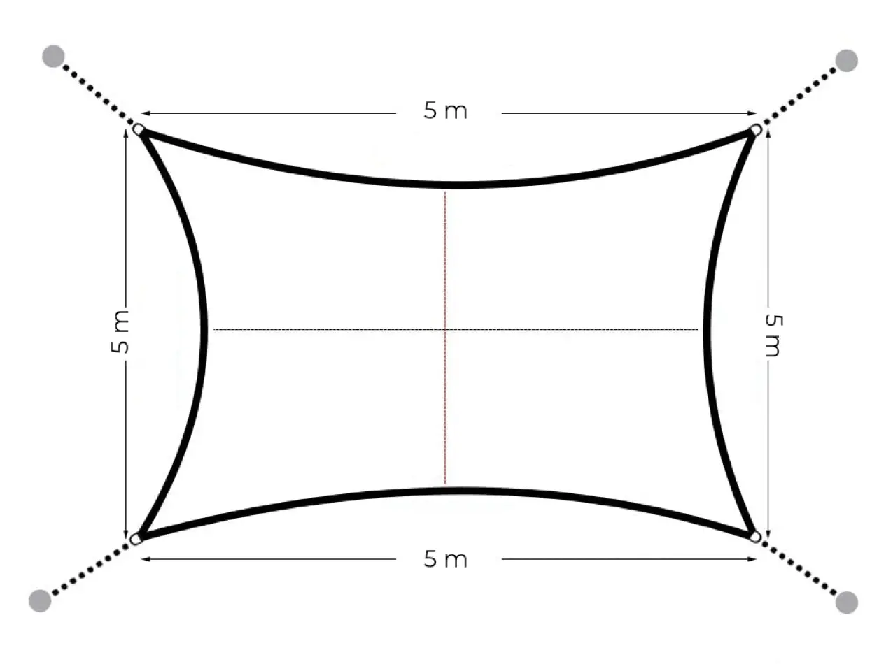 Kwadratowy żagiel przeciwsłoneczny 5x5 m daszek wodoodporny beżowy MultiGarden - obrazek 6