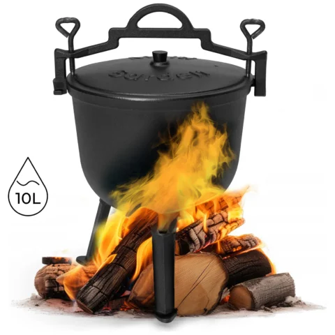 Kociołek żeliwny stojący 10L garnek myśliwski ognisko grill MultiGarden