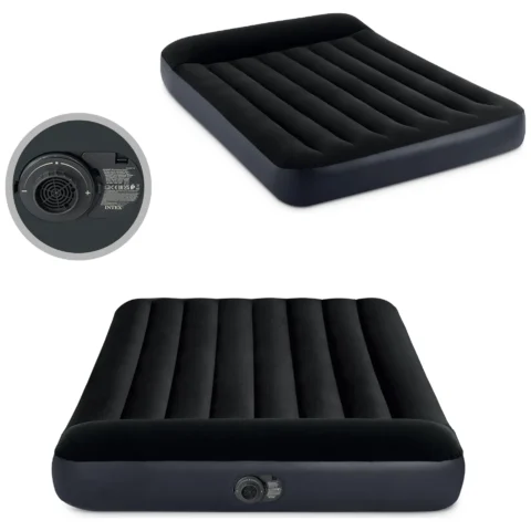 Materac dmuchany 191x137 cm dwuosobowy z pompką łóżko welur INTEX 64148ND