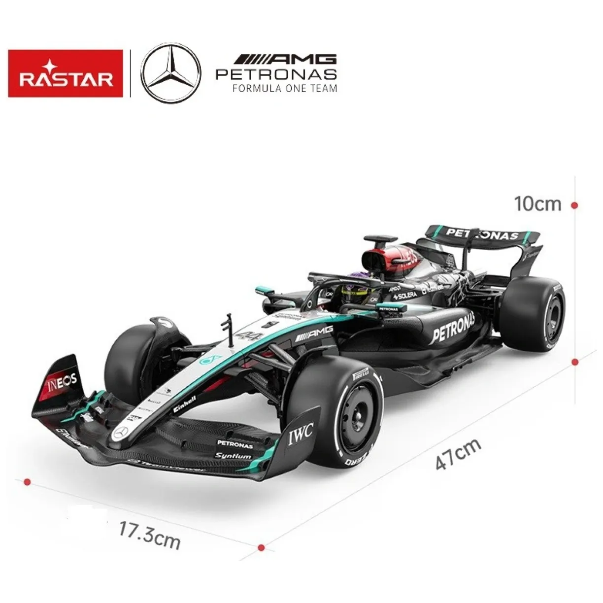 Samochód zdalnie sterowany Mercedes AMG F1 W15 E R/C skala 1:12 Rastar 10250 - obrazek 7