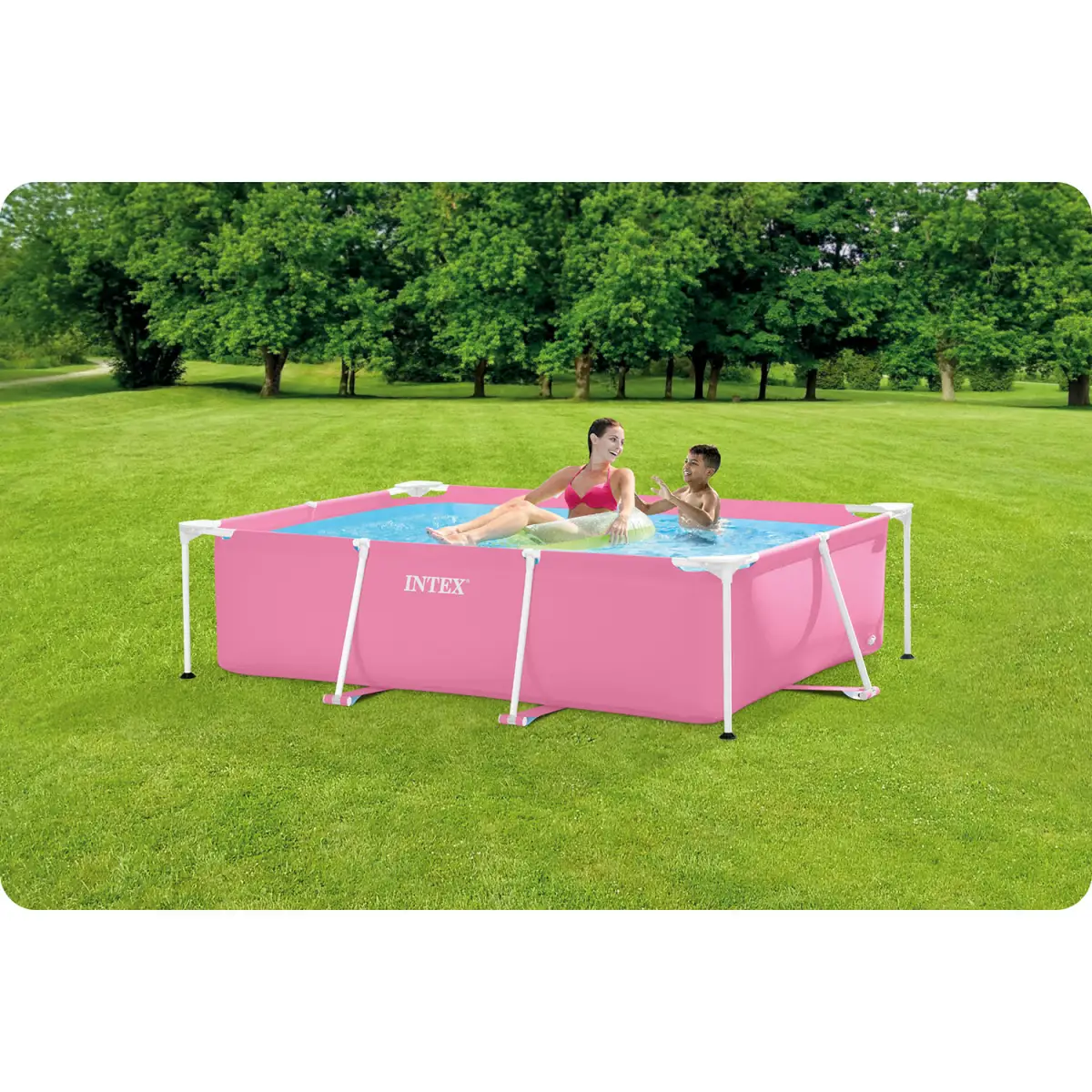 Basen ogrodowy stelażowy duży prostokątny 220 x 150 cm INTEX 28266 - obrazek 3