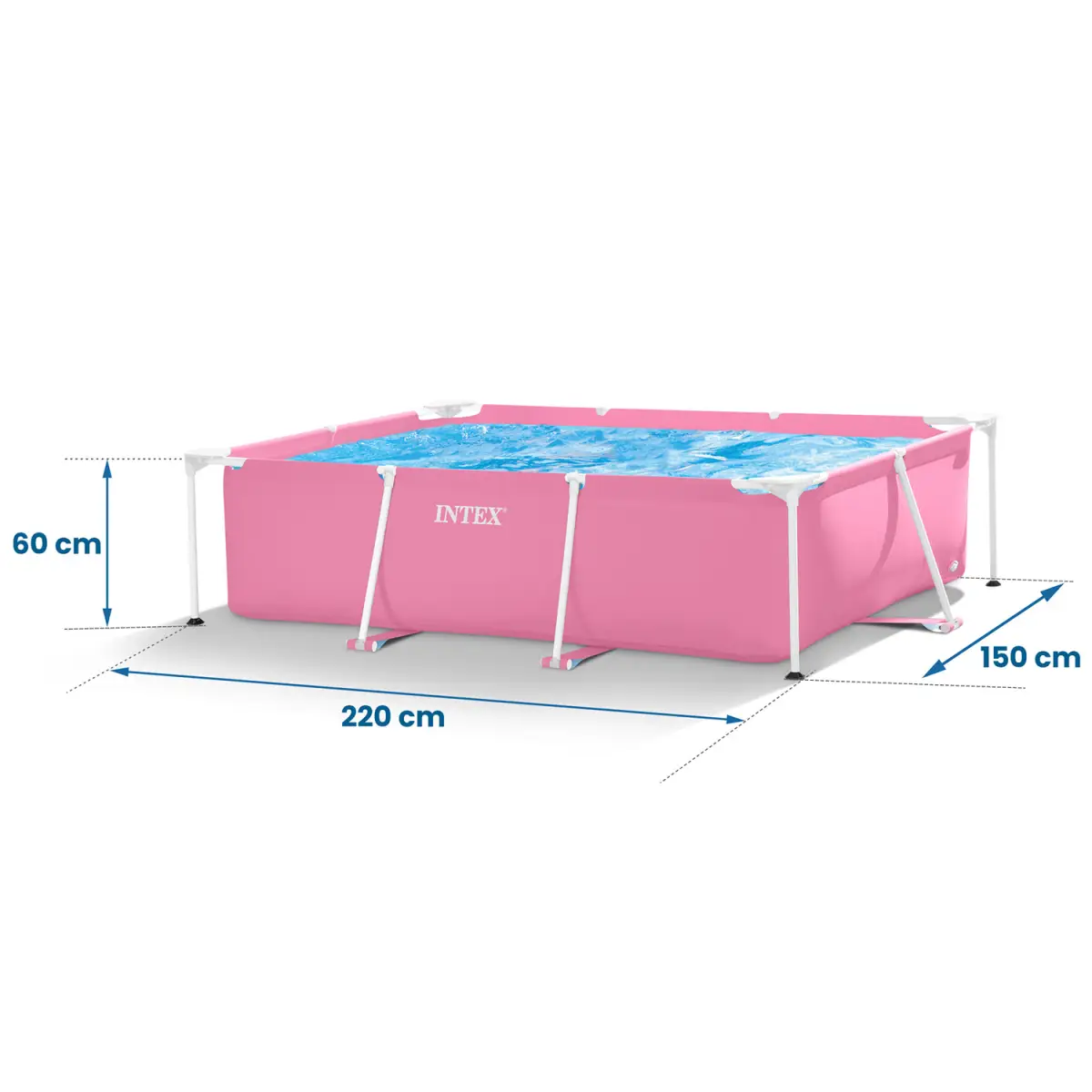 Basen ogrodowy stelażowy duży prostokątny 220 x 150 cm INTEX 28266 - obrazek 5