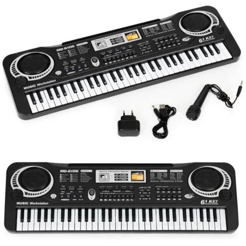 Keyboard pianino dla dzieci z mikrofonem + zasilacz